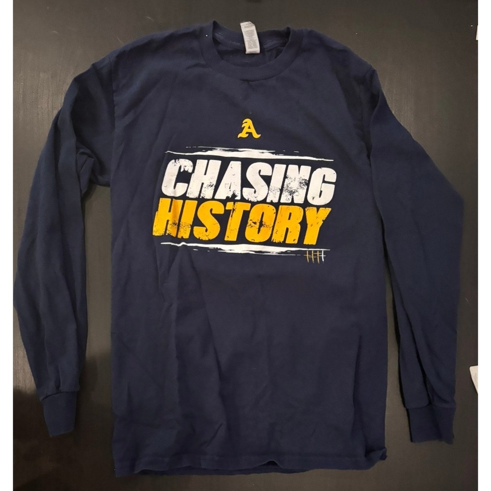 STA St. Thomas Aquinas Football Long Sleeve Chasing History Get Rowdy Graphic‎ T